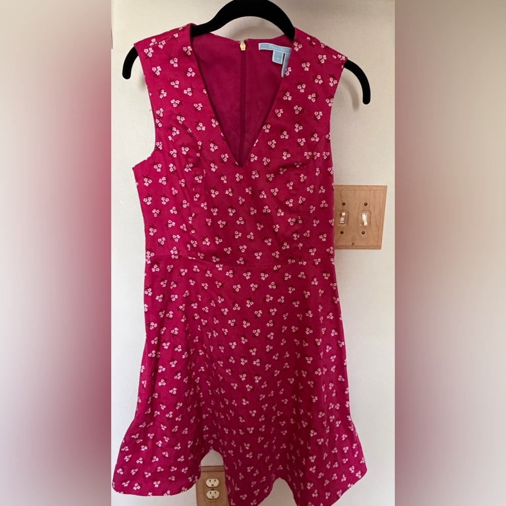 Draper James Dark Pink And White Floral Dress EUC